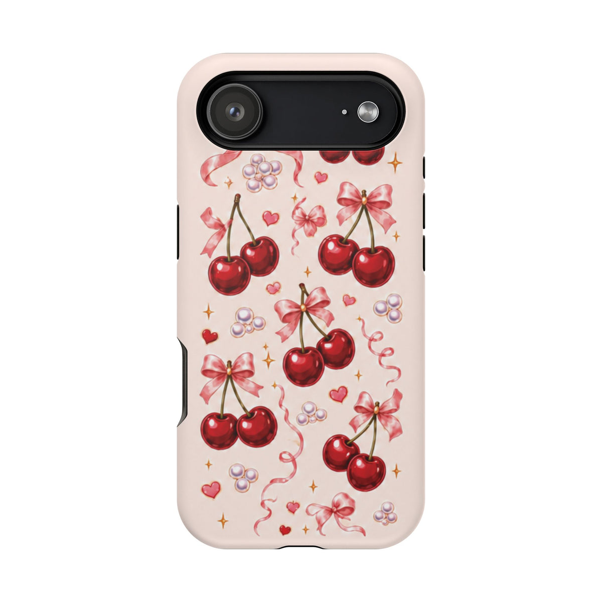 Vintage Cherry Pink Bow Magnetic Protective Case