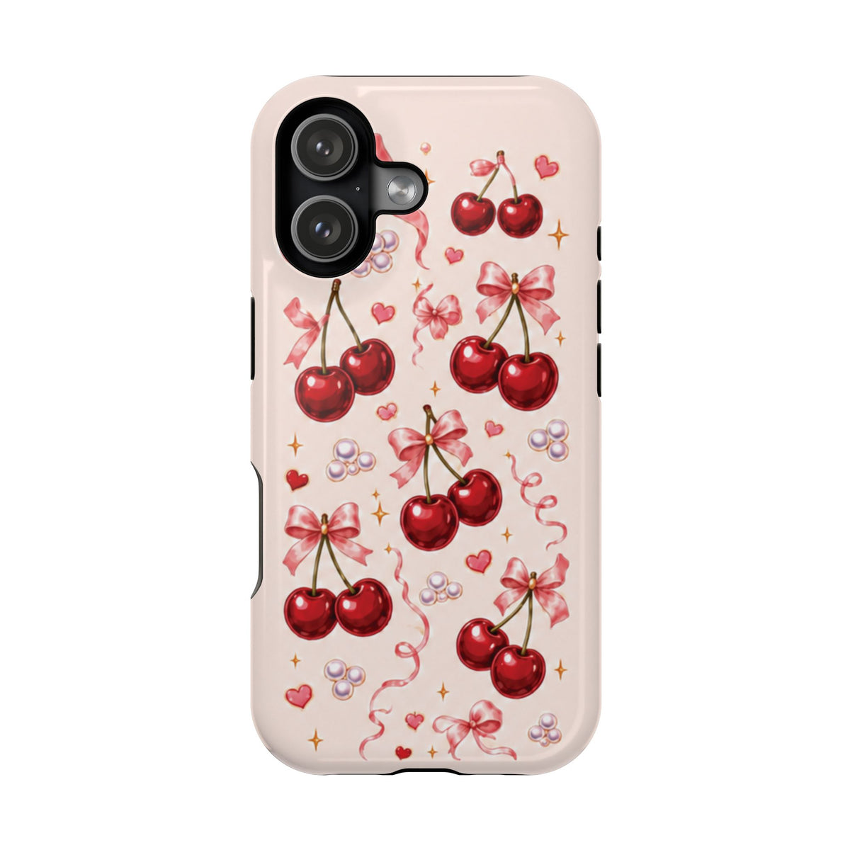 Vintage Cherry Pink Bow Magnetic Protective Case