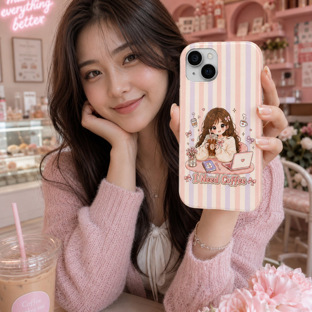 Anime I Need Coffee Tough iPhone Case