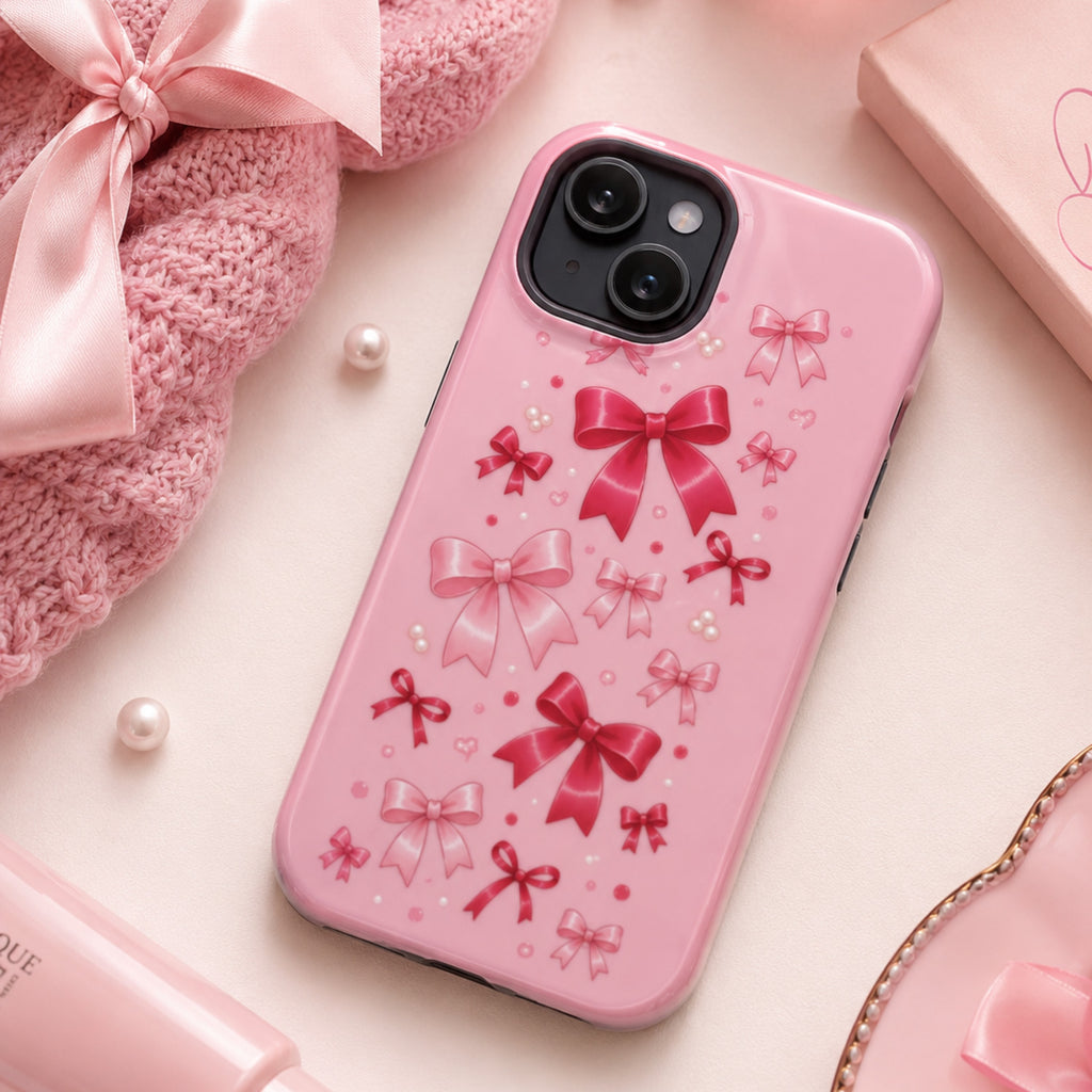 Pink Bow Tough iPhone Case