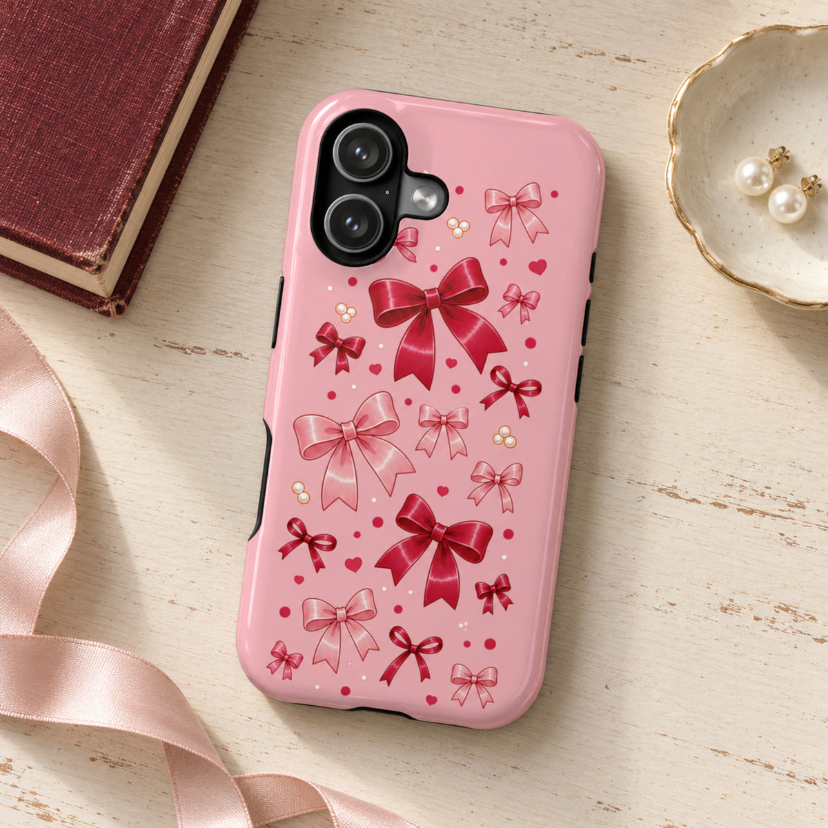Pink Bow Magnetic Protective Case